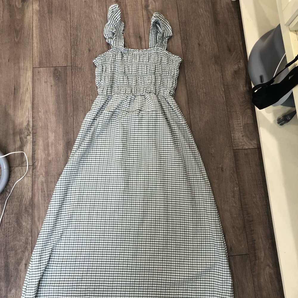 Old Navy Green and White Striped Dress